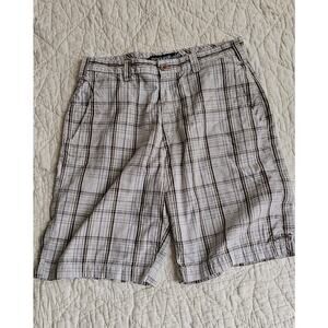 Billabong Bermuda Embroidered‎ Plaid Beach Board Shorts Men Size 36 Multicolor